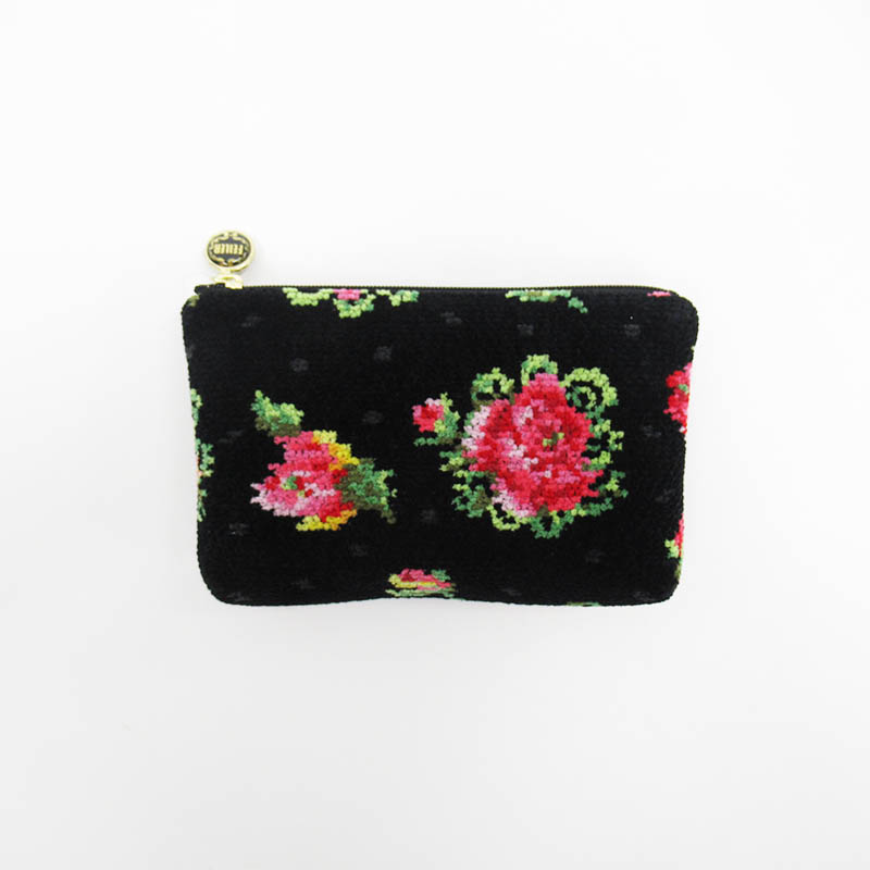 FEILER  LACY ROSE DOT ポーチ /ブラック